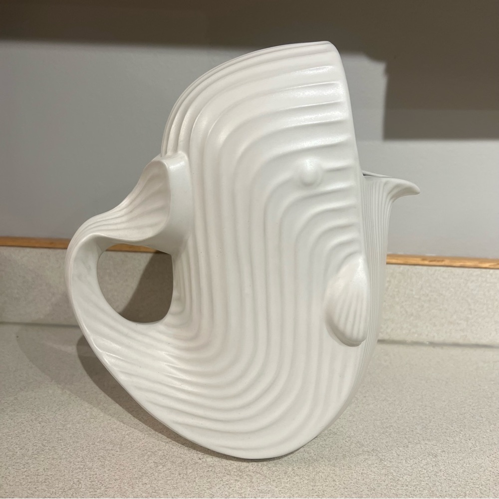 JOHNATHAN ADLER Whale Pitcher Vessel ceramic modern